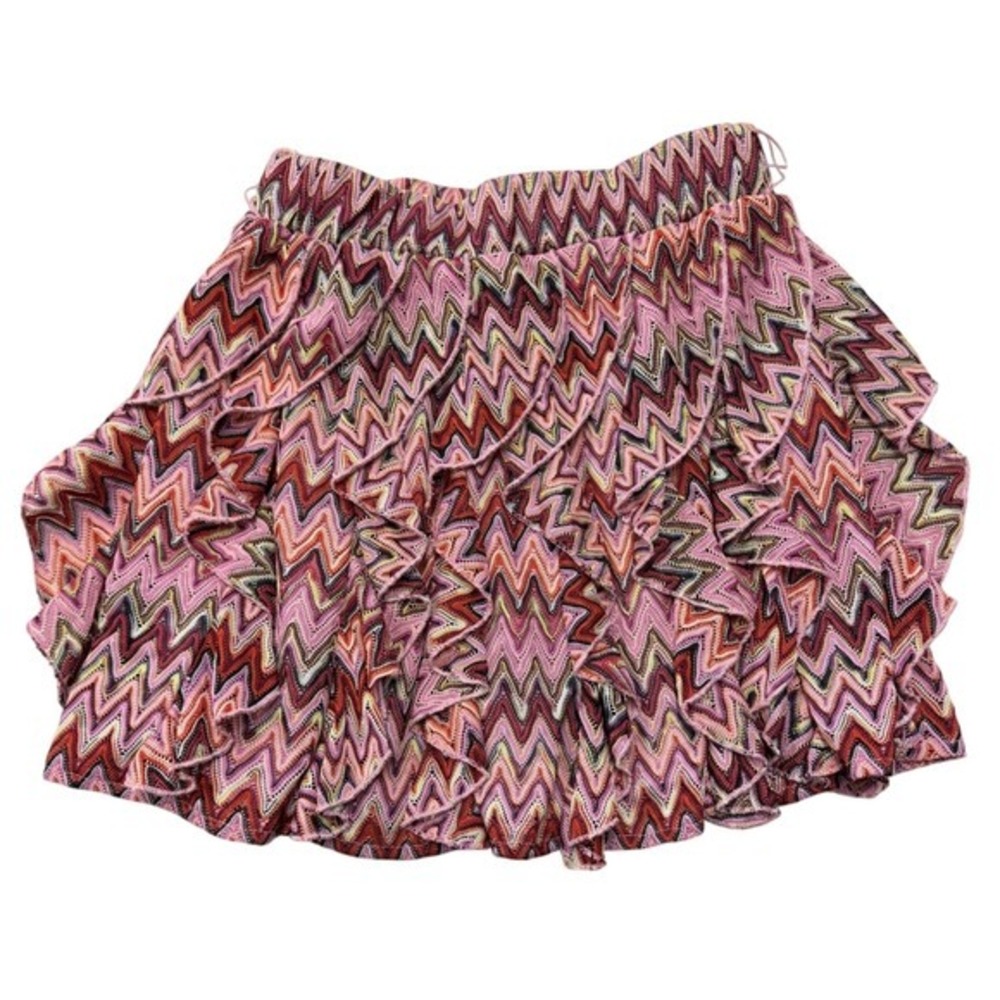 Vanity Y2K Festival Boho Medium Barbiecore Pink Multicolor Tiered Mini Skirt